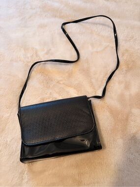 Classic Black Patent Crossbody Bag for Women